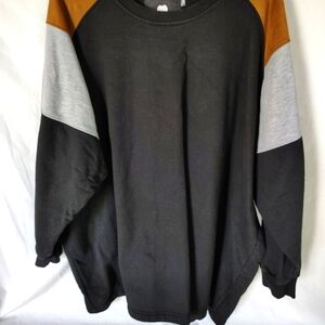 Men's Black, Gray, and Brown Colorblock Sweatshirt